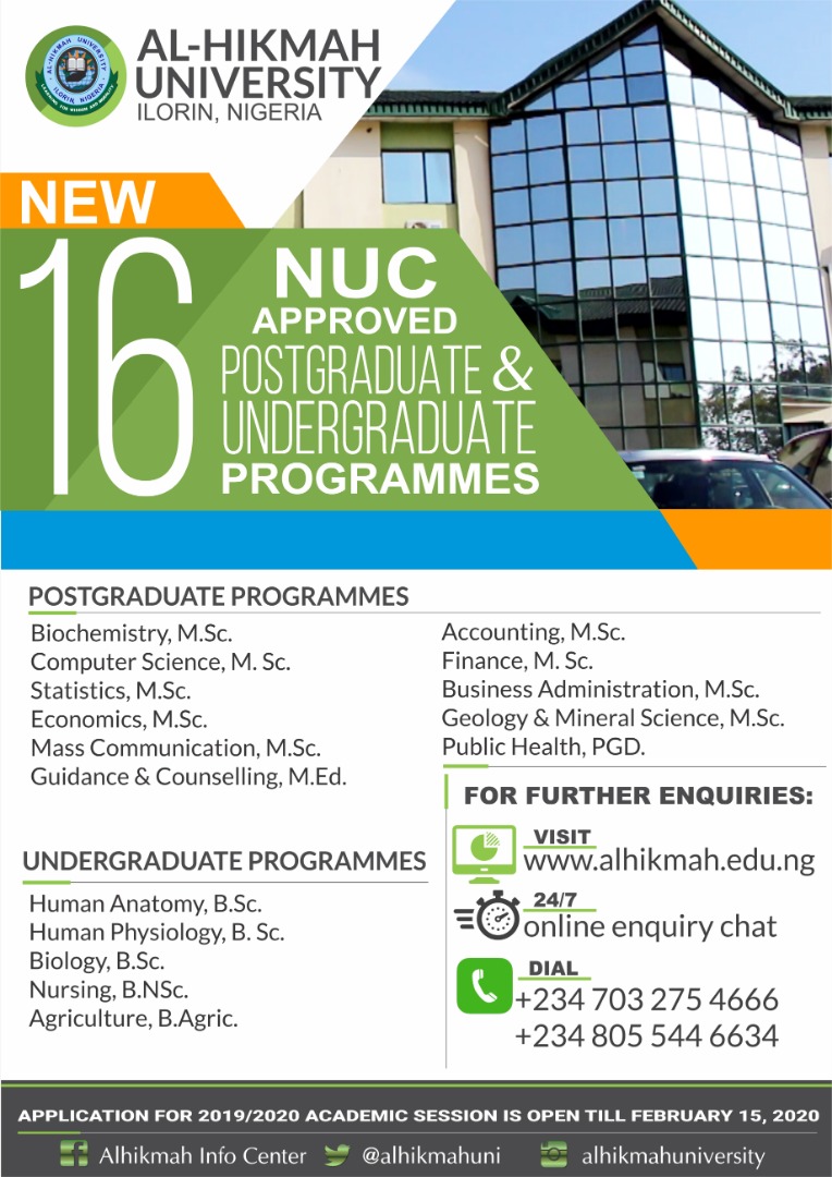 AlHikmah University, Ilorin Learning for Wisdom and Morality